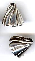 2 12mm Antique Silver Swirl Bead Caps
